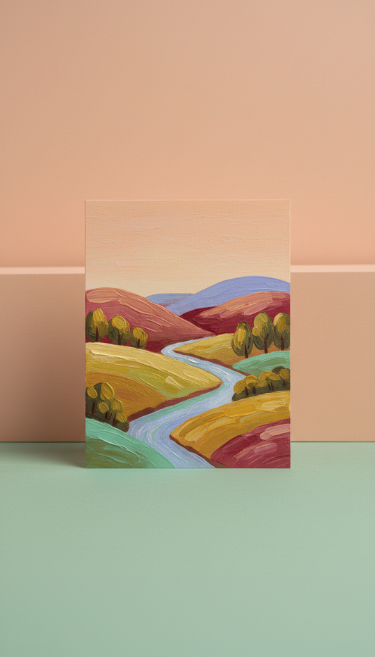 Mint Meadow hand-painted postcard