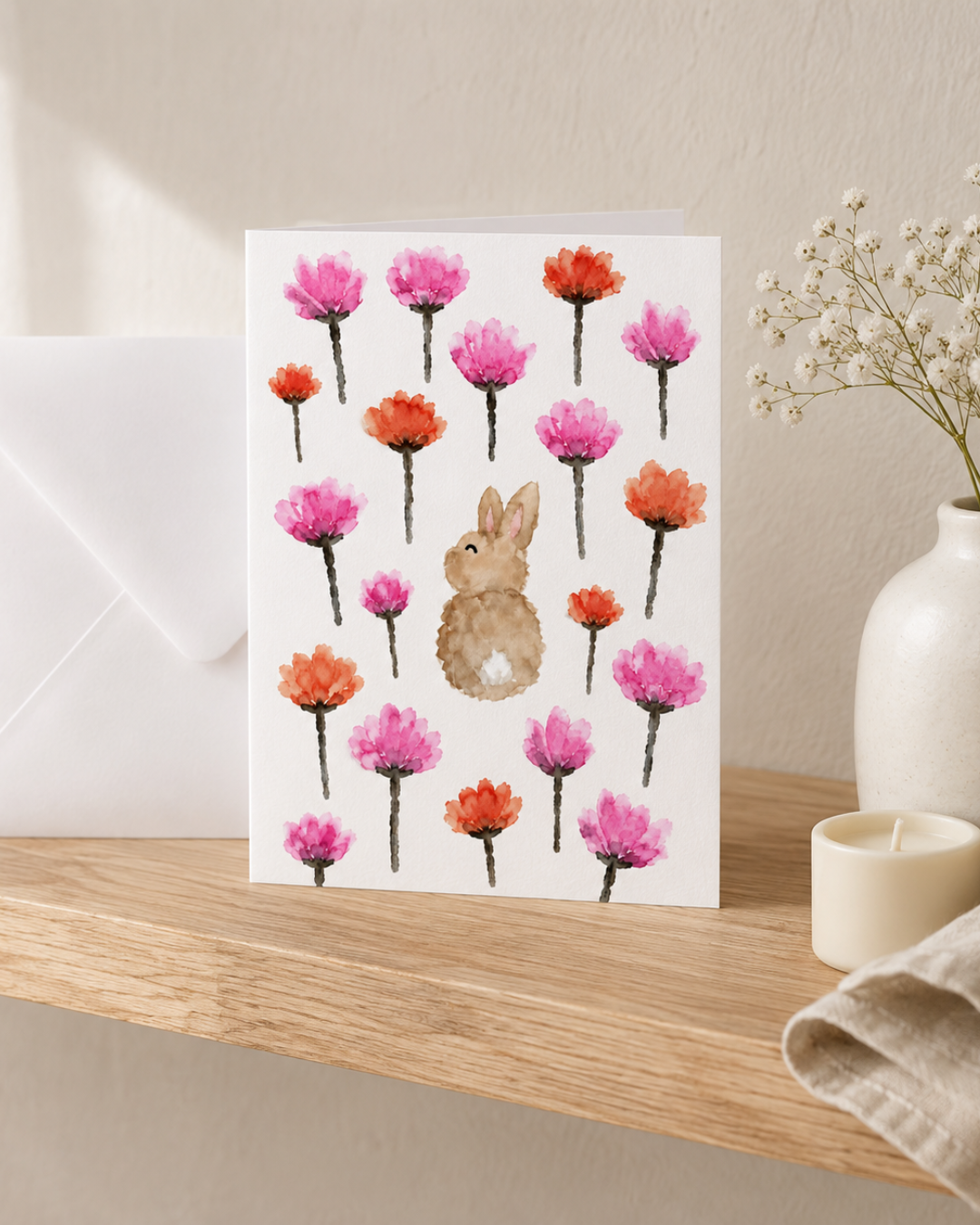Sonny Bunny Wildflowers Note Card