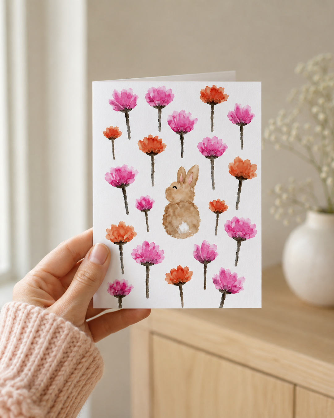 Sonny Bunny Wildflowers Note Card