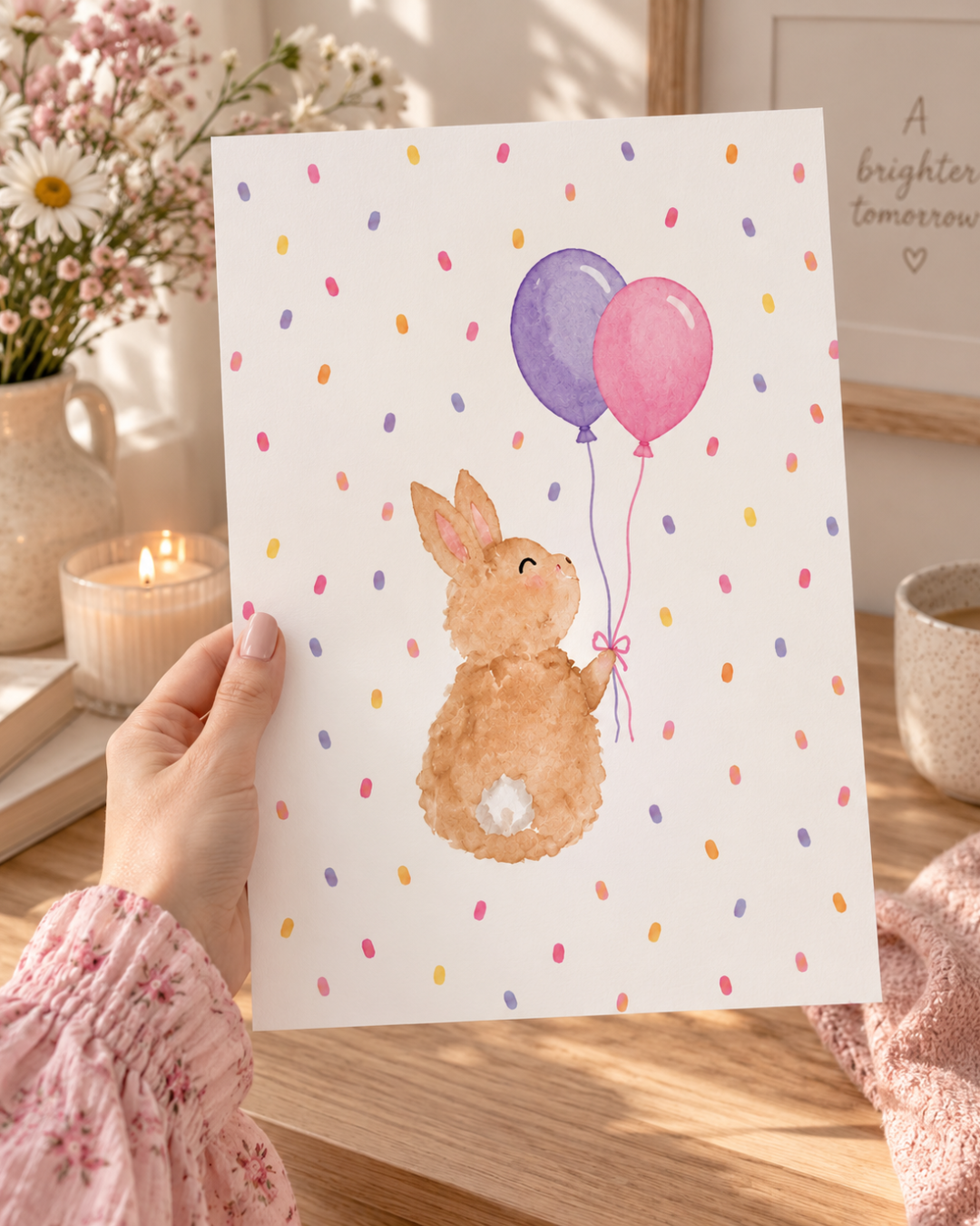 Sonny Bunny Confetti A4 Print