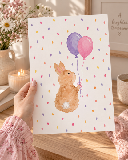 Sonny Bunny Confetti A4 Print