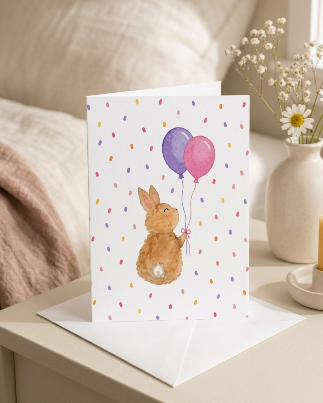 Sonny Bunny Confetti Note Card