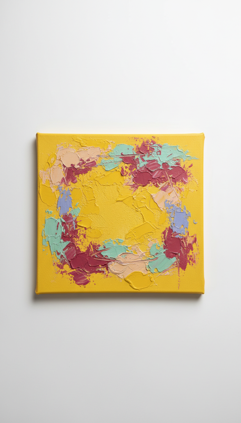 Sunbeam Yellow textured original canvas