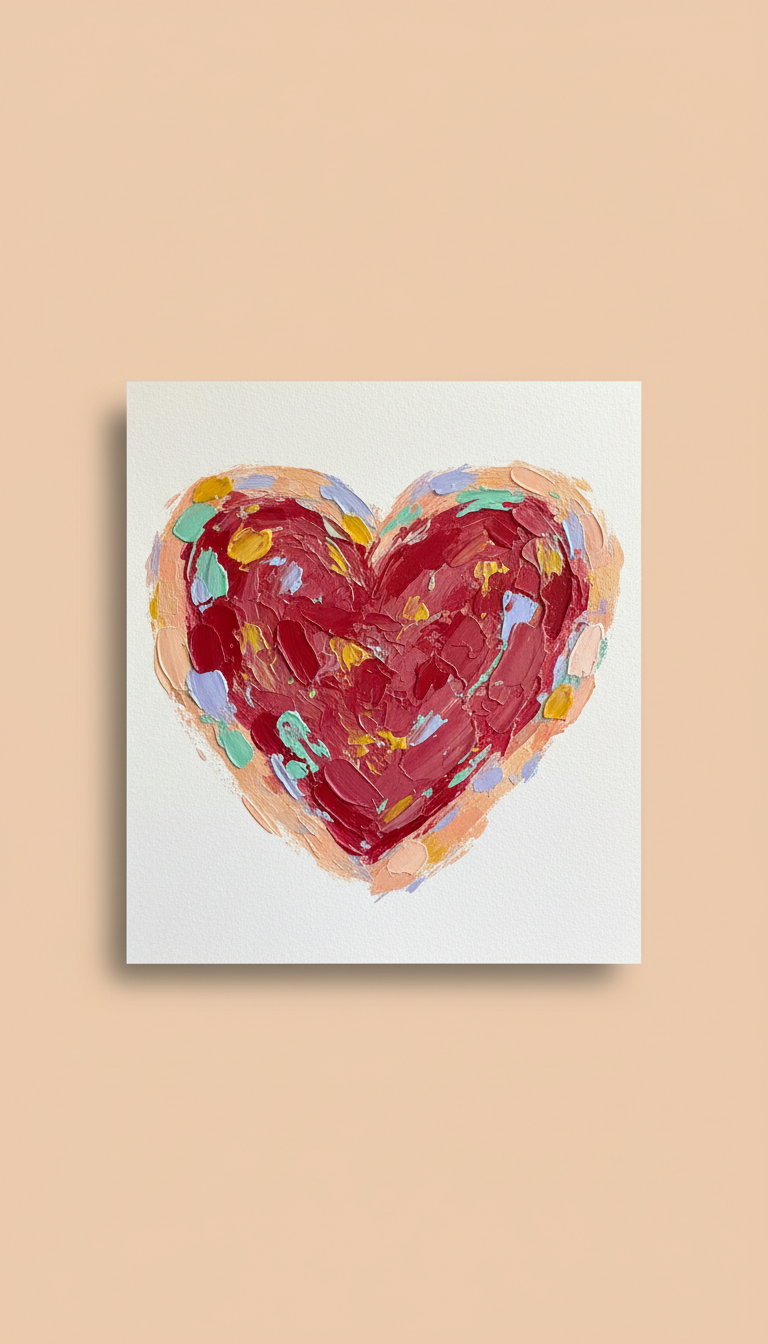 Heart Red hand-painted art print